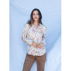 Camisa estampada beige NICTÉ