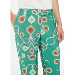 Pantalón estampado verde PAZ TORRAS